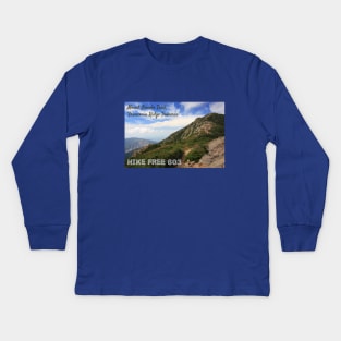 Hike Free 603 - Mount Lincoln Trail, Franconia Ridge, New Hampshire Kids Long Sleeve T-Shirt